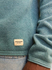 Jack & Jones Enfärgat Crewneck Stickad tröja -Goblin Blue - 12157321