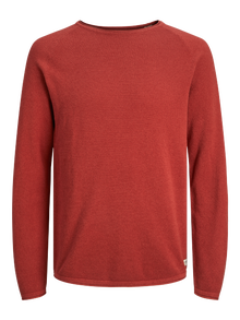 Jack & Jones Einfarbig Strickpullover mit Rundhals -Red Ochre - 12157321