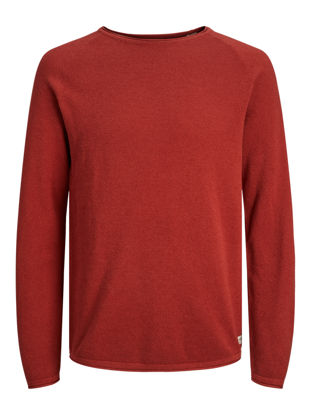 Jack & Jones Enfärgat Crewneck Stickad tröja - 12157321