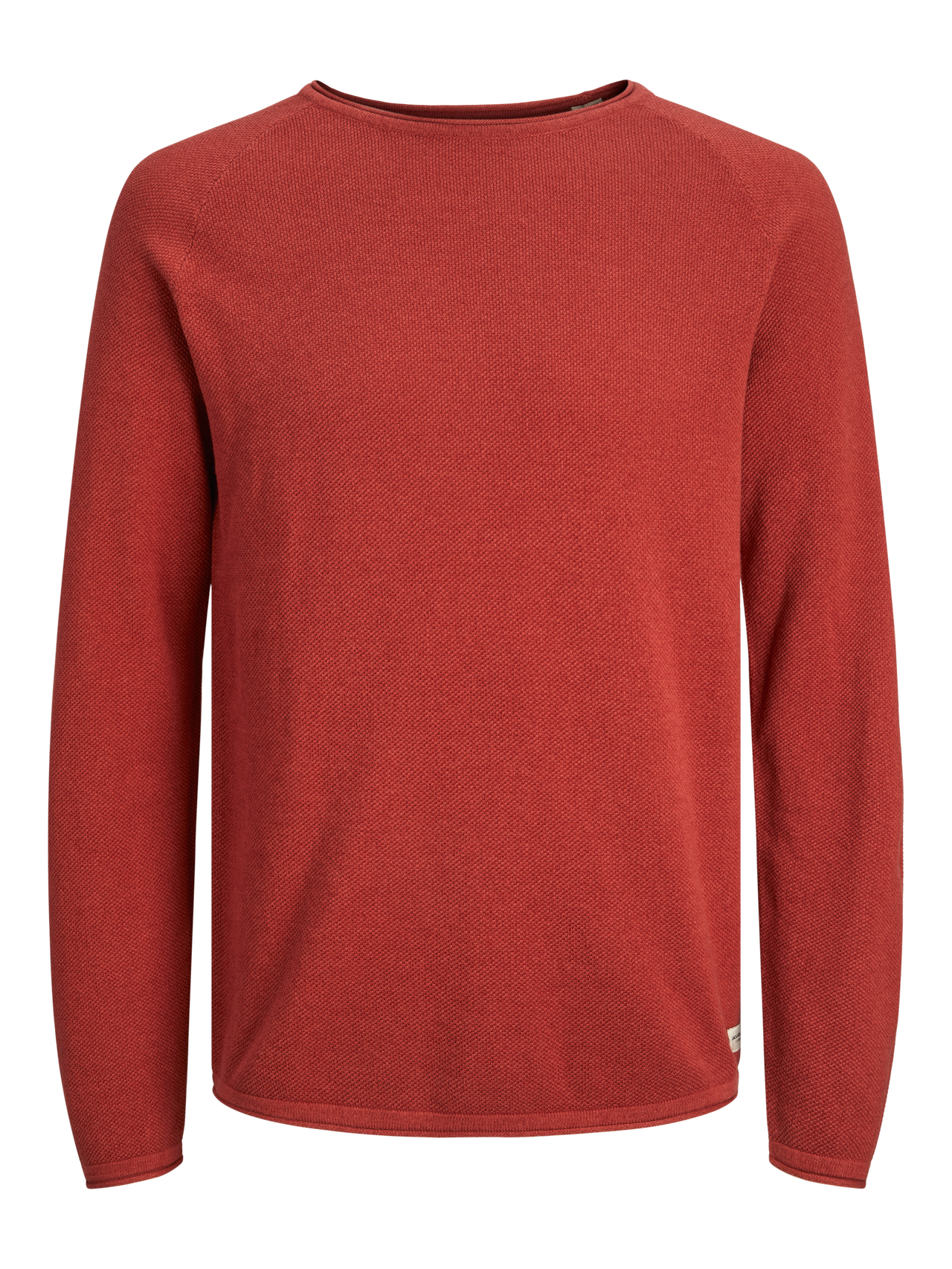 Jack & Jones Enfärgat Crewneck Stickad tröja -Red Ochre - 12157321