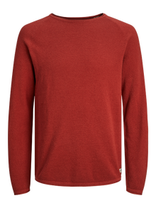 Jack & Jones Ühevärviline Meeskonnakaelusega džemper -Red Ochre - 12157321