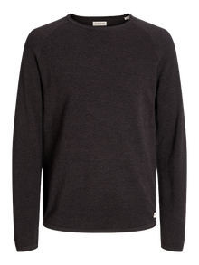 Jack & Jones Enfärgat Crewneck Stickad tröja -Mulch - 12157321