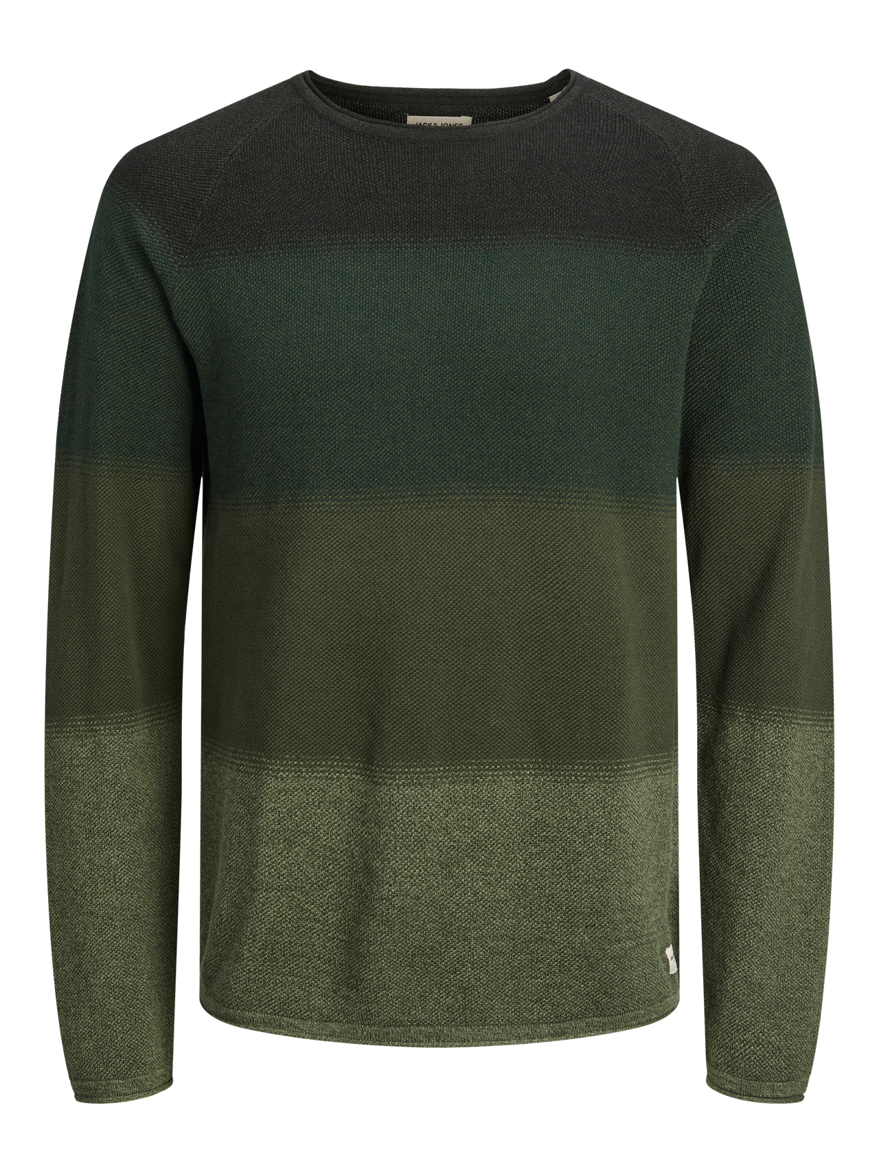 Jack & Jones Enfärgat Crewneck Stickad tröja -Kombu Green - 12157321