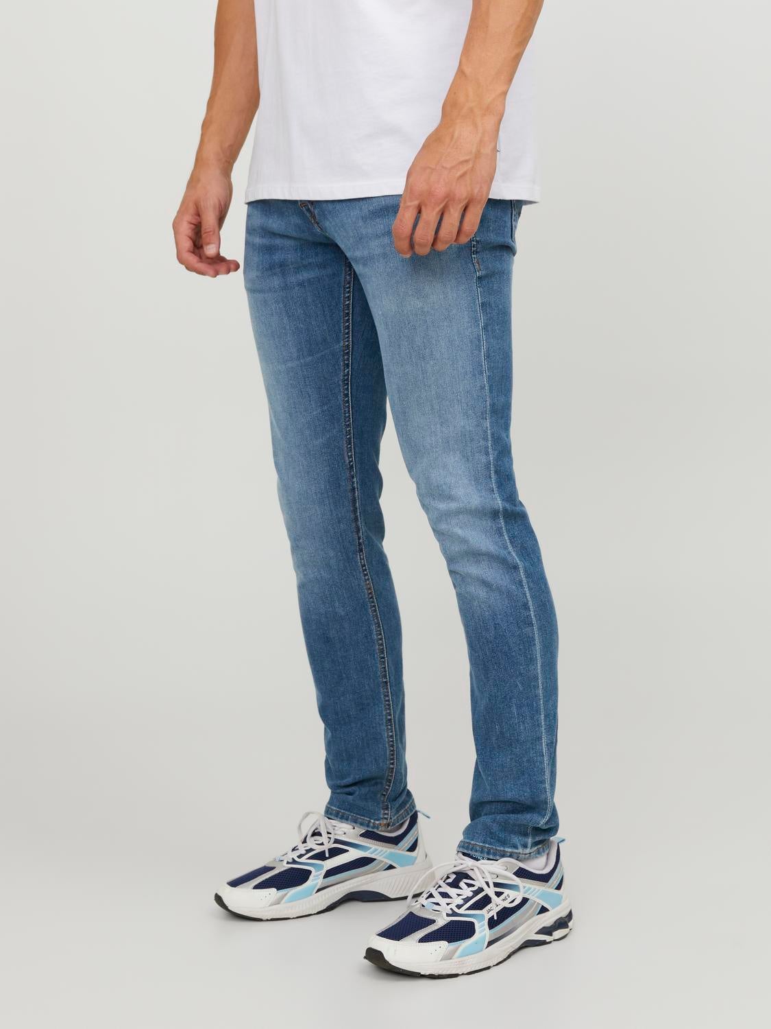 Model glenn in het Blauw voor heren Heren Kleding voor voor Jeans voor Slim jeans Jack & Jones Denim Slim Fit Jeans Met Stretch 