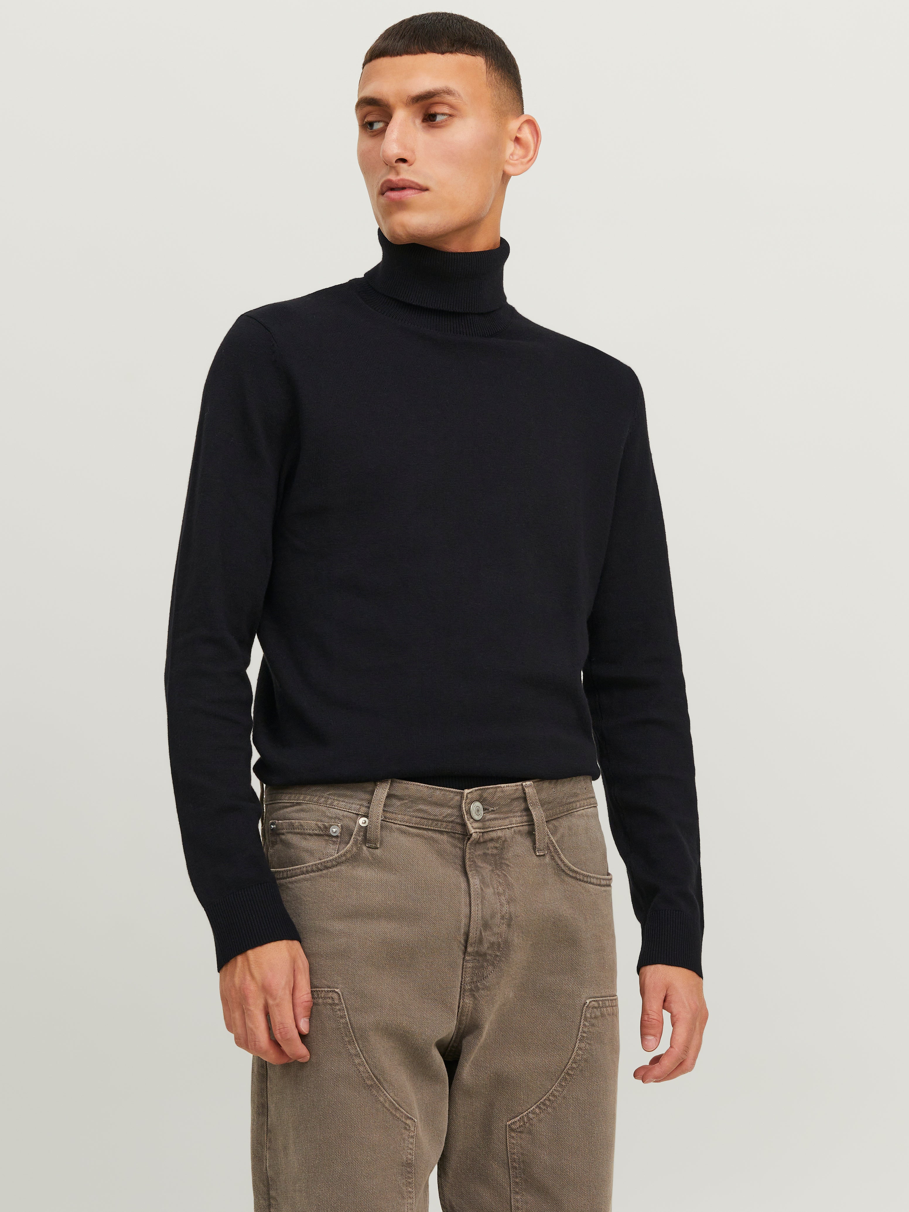 Rollneck Knitted Pullover | Black 