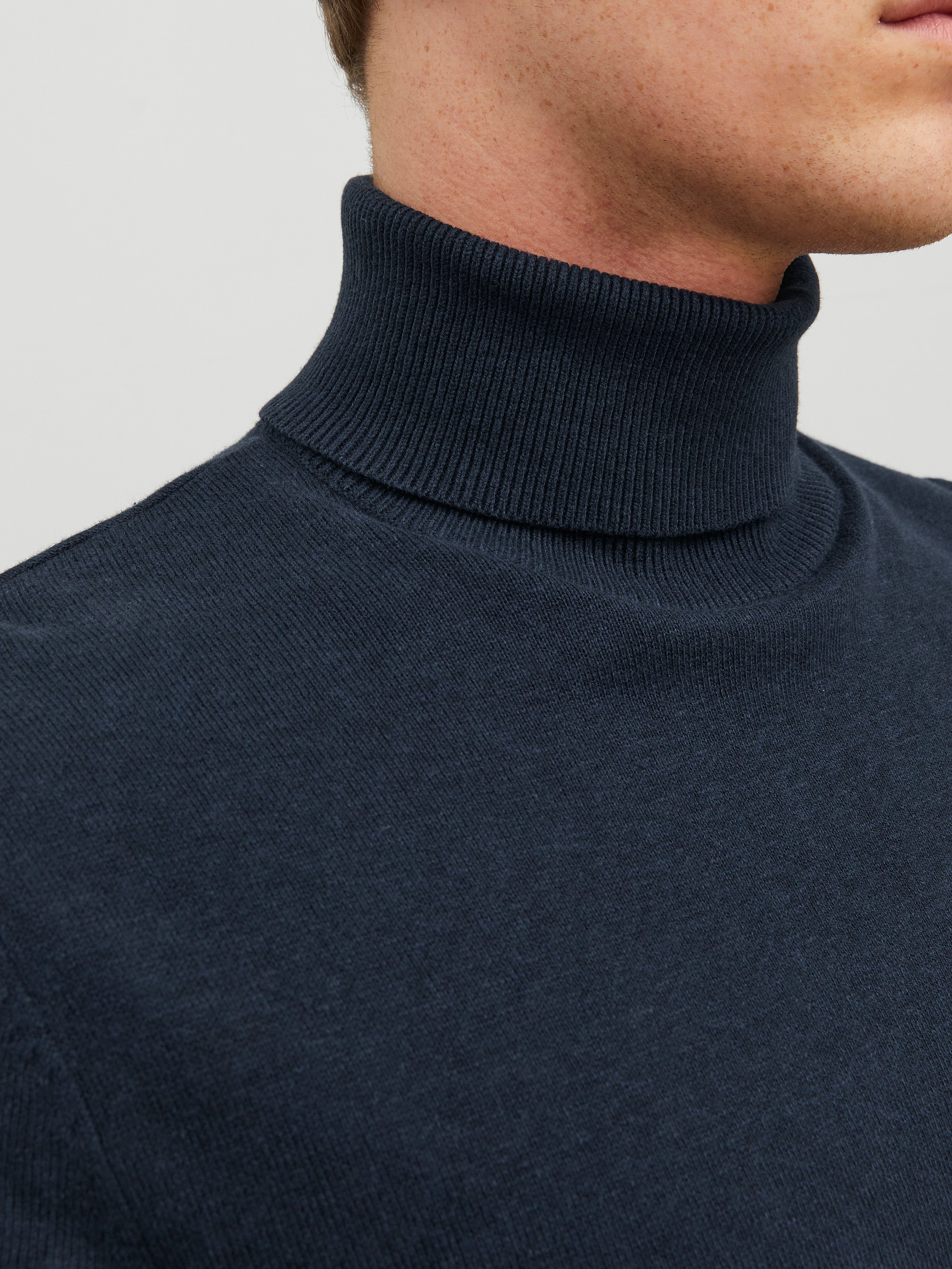 Plain Crew Neck Jumper Dark Blue Jack Jones