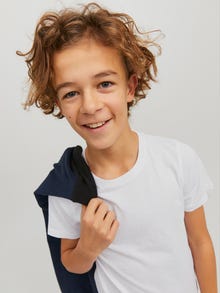 Jack & Jones Gładki T-shirt Dla chłopców -White - 12158433