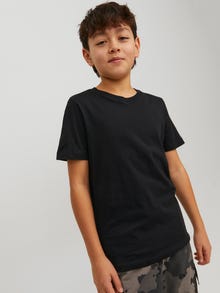 Jack & Jones Enfärgat T-shirt För pojkar -Black - 12158433