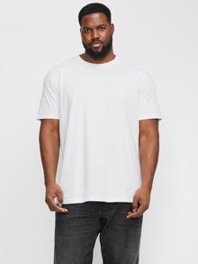 Jack & Jones Plus Size Ensfarvet T-shirt -White - 12158482
