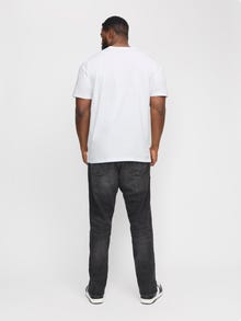 Jack & Jones Plus Size Ensfarvet T-shirt -White - 12158482