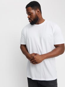 Jack & Jones Plus Size Ensfarvet T-shirt -White - 12158482