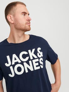 Jack & Jones Plus Size Logotipas Marškinėliai -Navy Blazer - 12158505