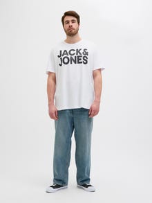 JACK & JONES PLUS SIZE regular T-shirt zwart JACK & JONES PLUS SIZE regular T-shirt zwart