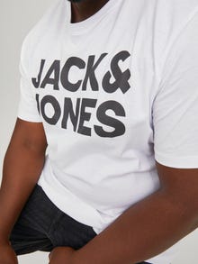 Jack & Jones Plus Logo Tričko -White - 12158505