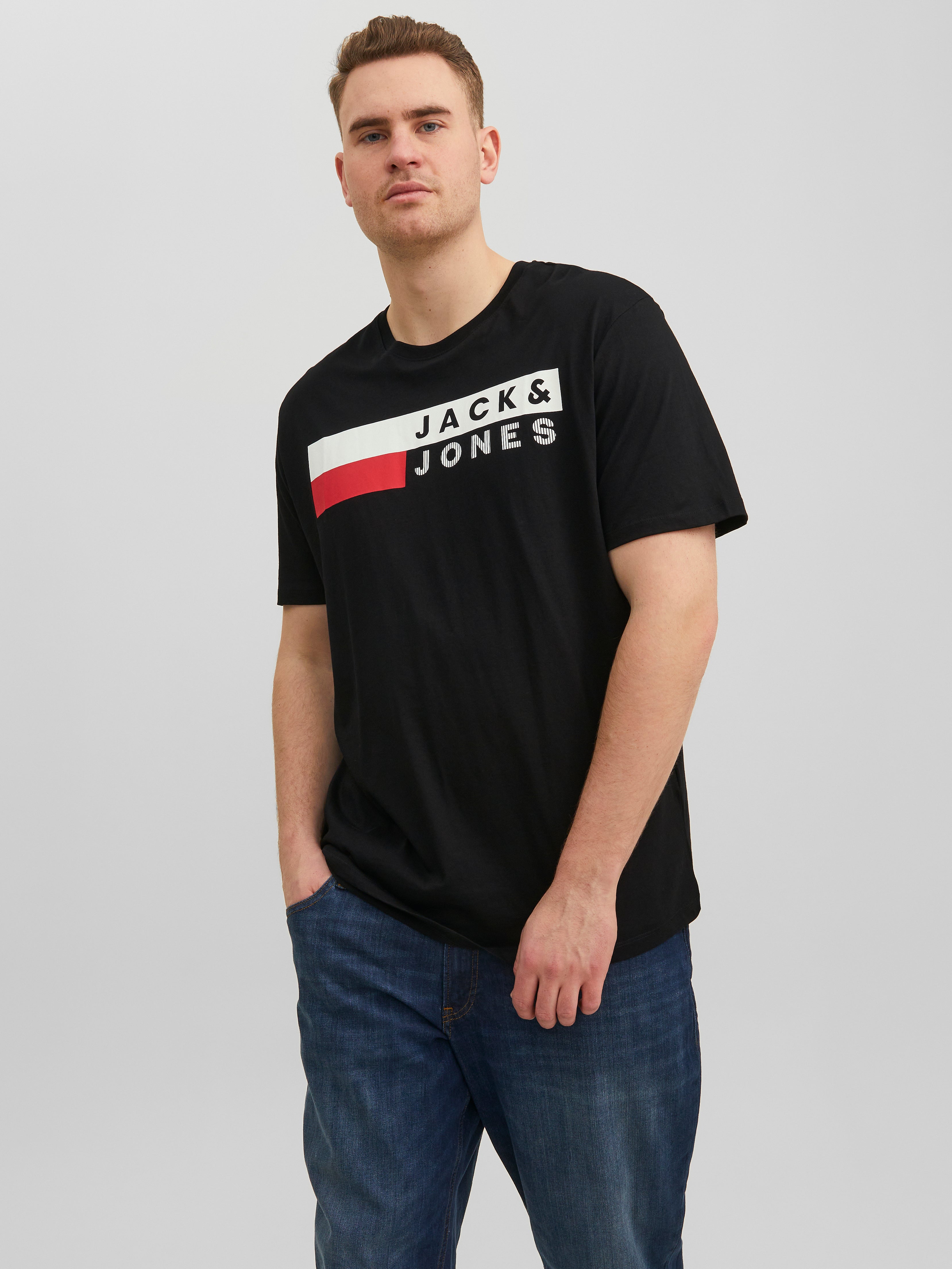Plus Size Logo T-shirt | Schwarz | Jack & Jones®