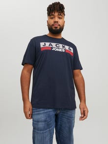 Jack & Jones Plus Size Logotyp T-shirt -Navy Blazer - 12158505