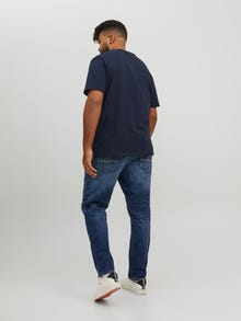 Jack & Jones Plus Size Logo T-skjorte -Navy Blazer - 12158505