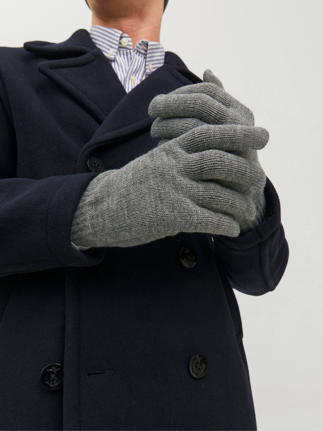 Jack & Jones Acryl Handschuhe -Grey Melange - 12159459