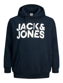 Jack & Jones Plus Size Hoodie Logo -Navy Blazer - 12163777