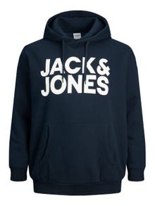 Jack & Jones Plus Size Logo Hoodie -Navy Blazer - 12163777