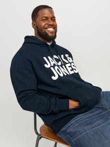Jack & Jones Plus Size Hoodie Logo -Navy Blazer - 12163777