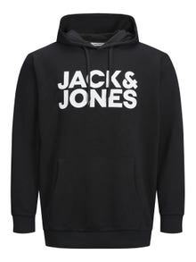 Jack & Jones Plus Size Logotipas Megztinis su gobtuvu -Black - 12163777