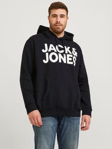Jack & Jones Plus Size Logo Huppari -Black - 12163777