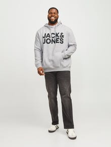 Jack & Jones Plus Size Logo Huppari -Light Grey Melange - 12163777