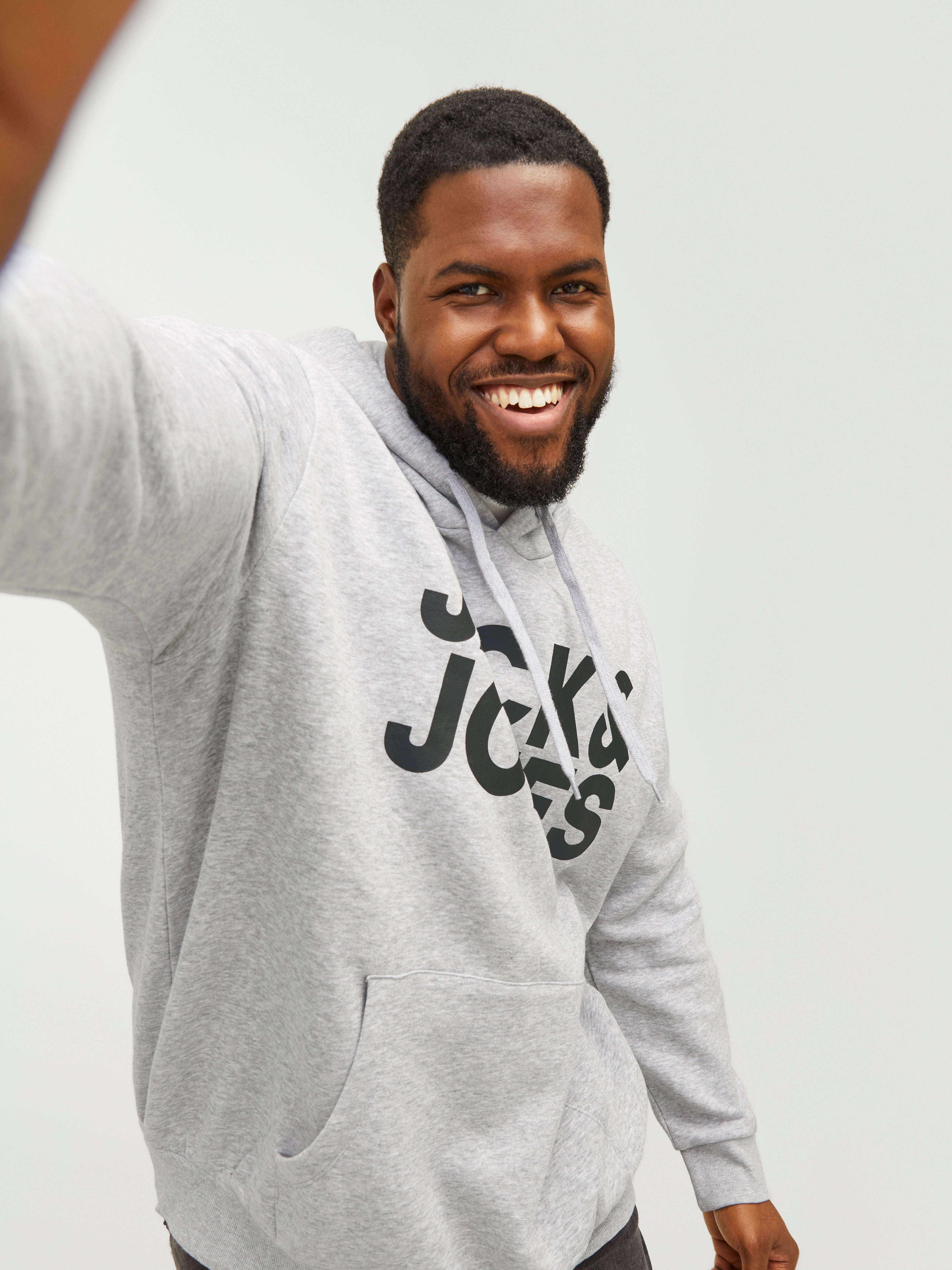 Jack and jones grey on sale hoodie