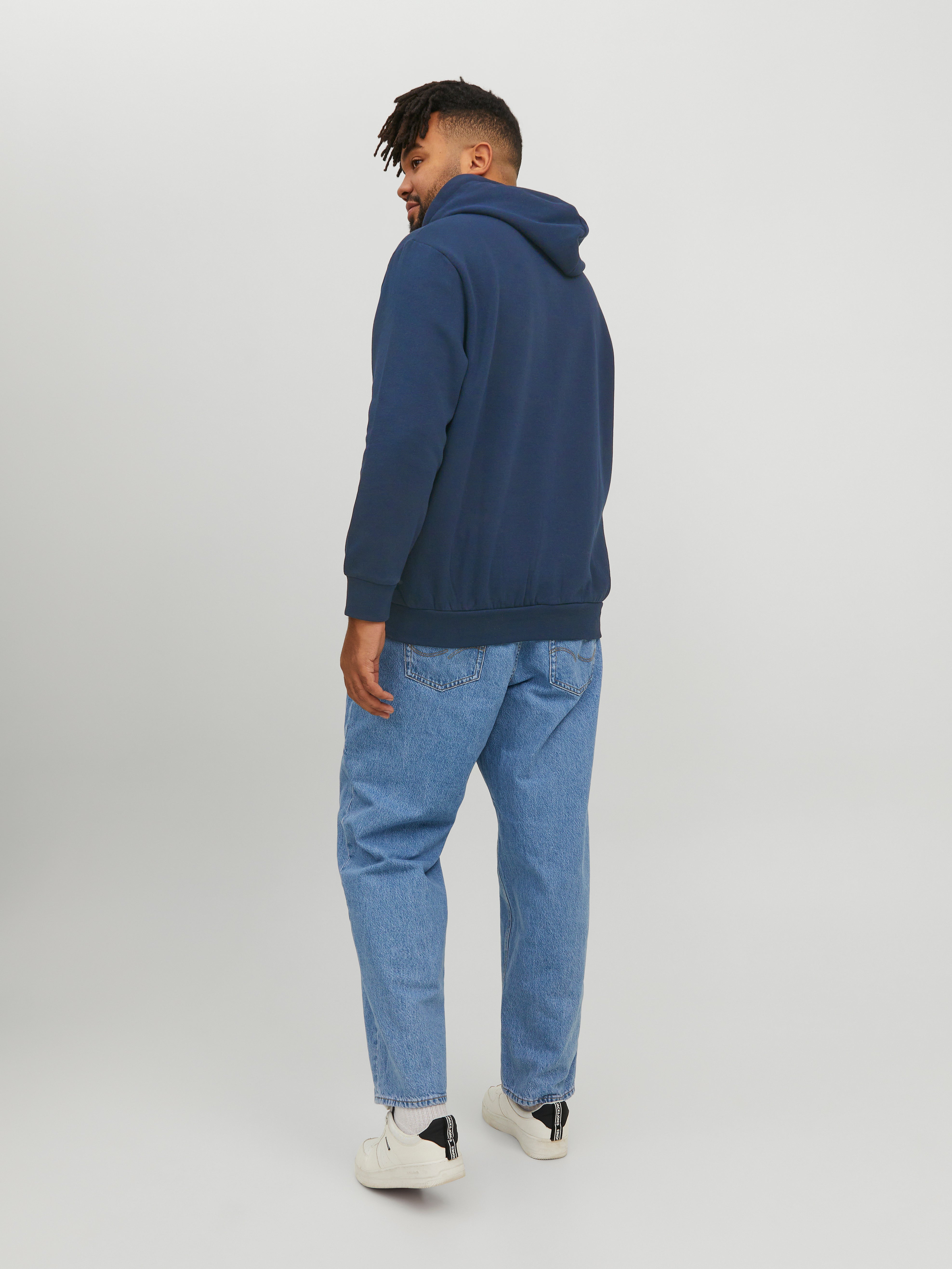 Plus Size Logo Kapuzenpullover | Dunkelblau | Jack & Jones®