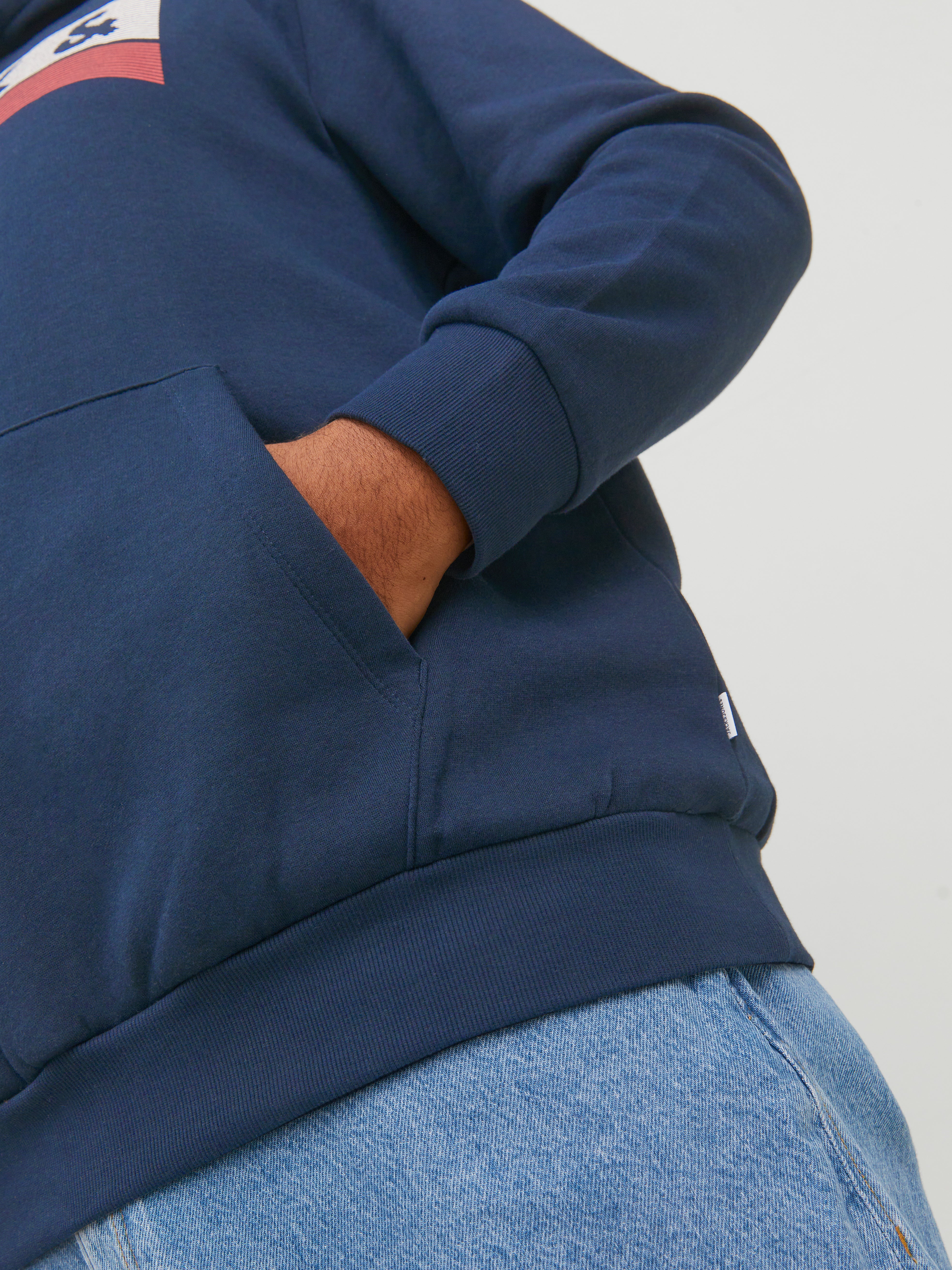 Plus Size Logo Kapuzenpullover | Dunkelblau | Jack & Jones®