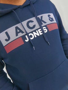 Jack & Jones Plus Logo Hoodie -Navy Blazer - 12163777