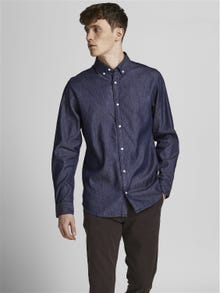 Jack & Jones Camisa de Ganga Slim Fit -Dark Blue Denim - 12164676