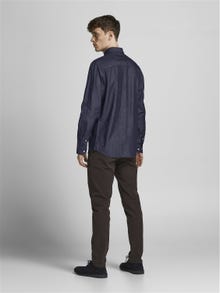 Jack & Jones Slim Fit Džinsiniai marškiniai -Dark Blue Denim - 12164676