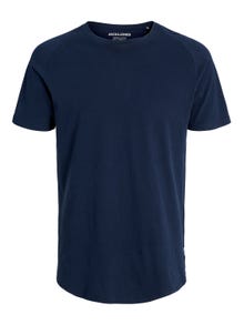 Jack & Jones Yksivärinen Pyöreä pääntie T-paita -Navy Blazer - 12164936