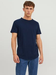Jack & Jones Enfärgat Rundringning T-shirt -Navy Blazer - 12164936