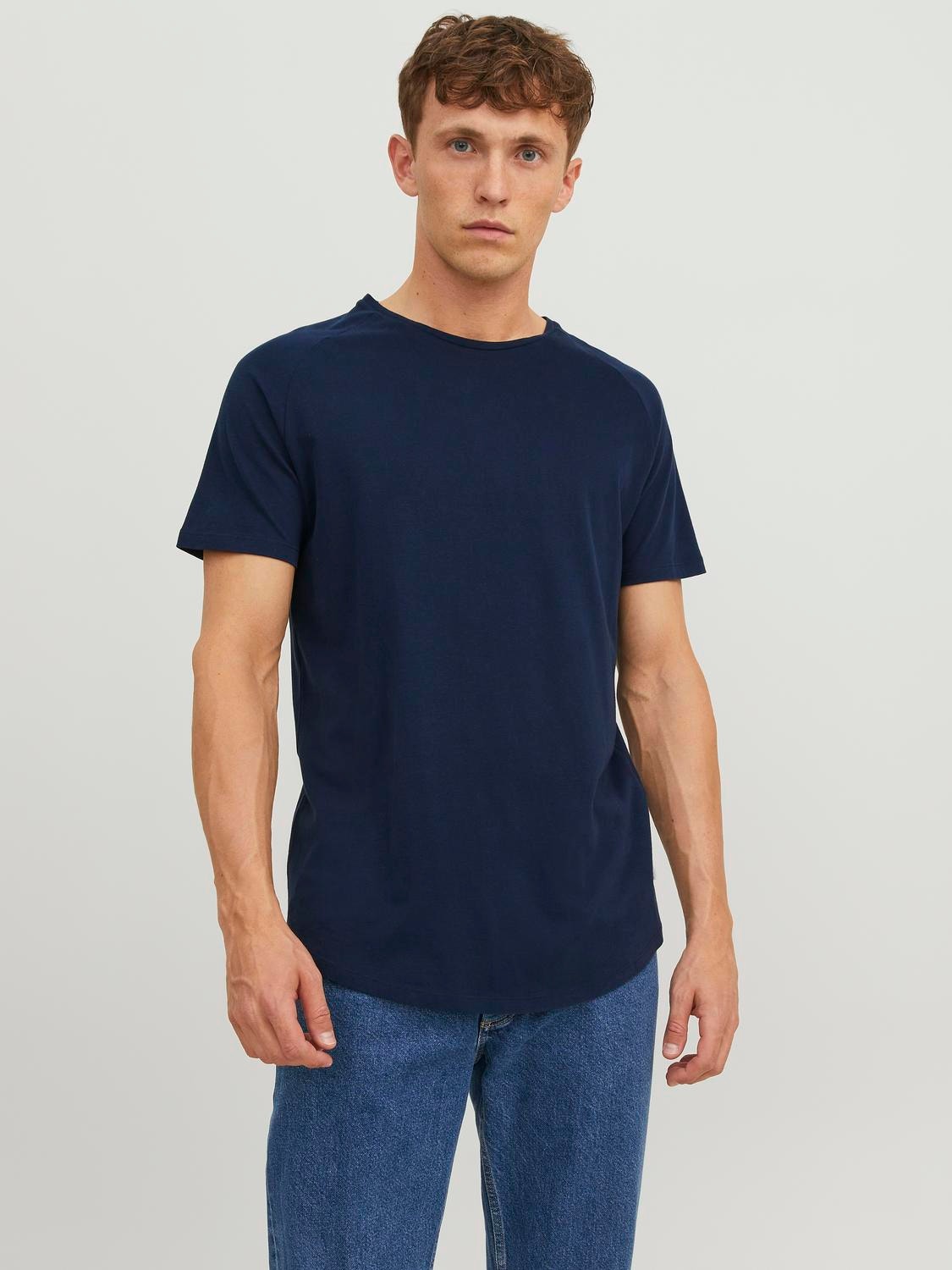 Jack & Jones Plain Crew neck T-shirt -Navy Blazer - 12164936
