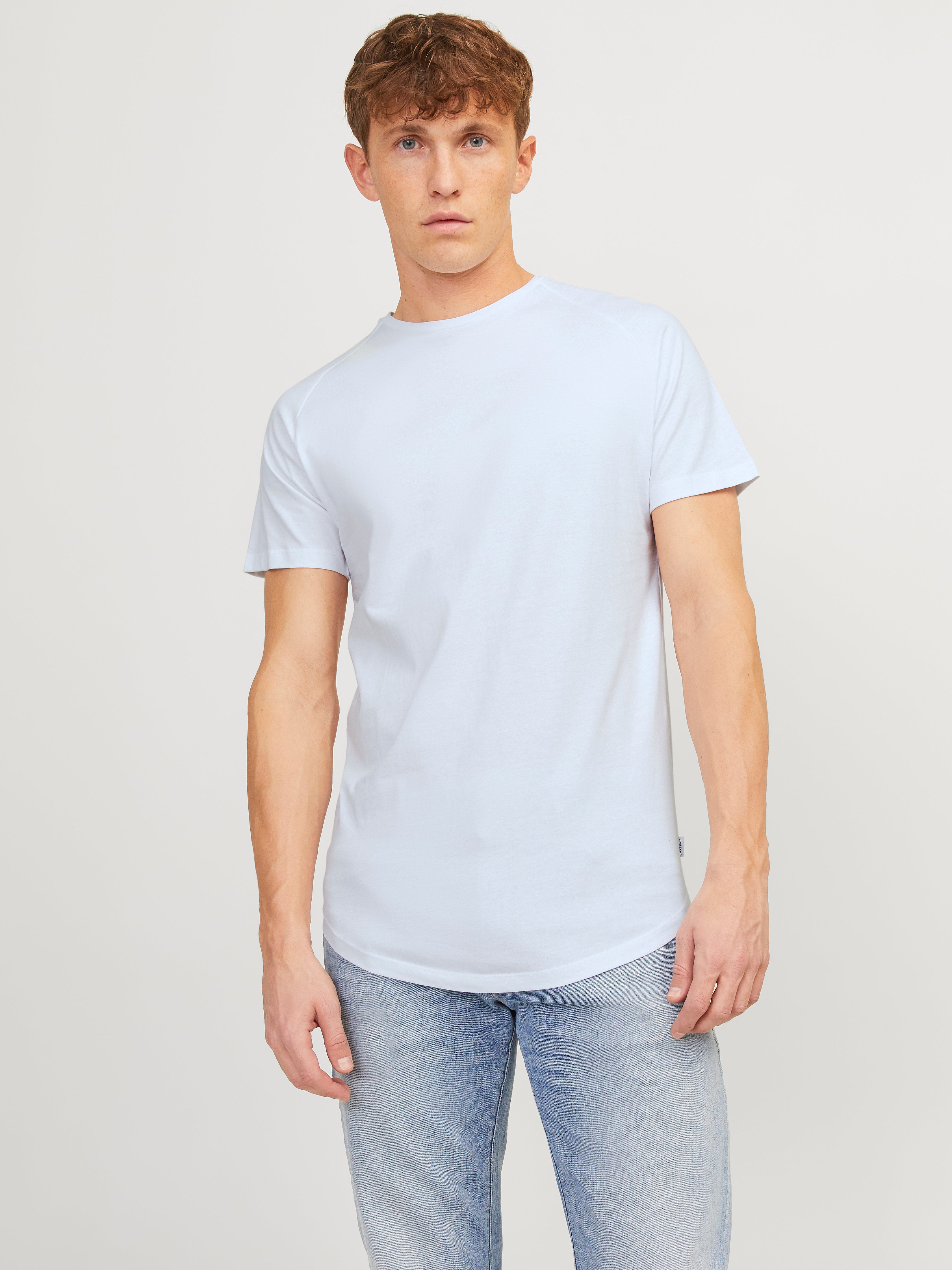 Einfarbig Rundhals T-shirt