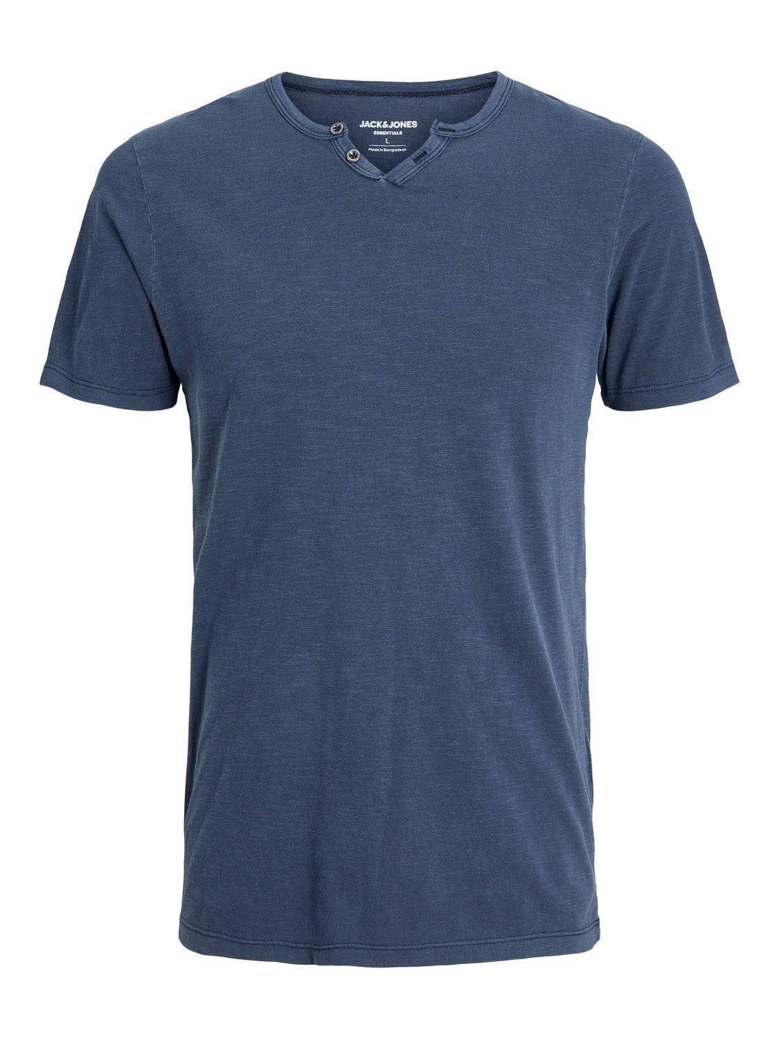 Melange Split Neck T-shirt | Dark Blue | Jack & Jones®