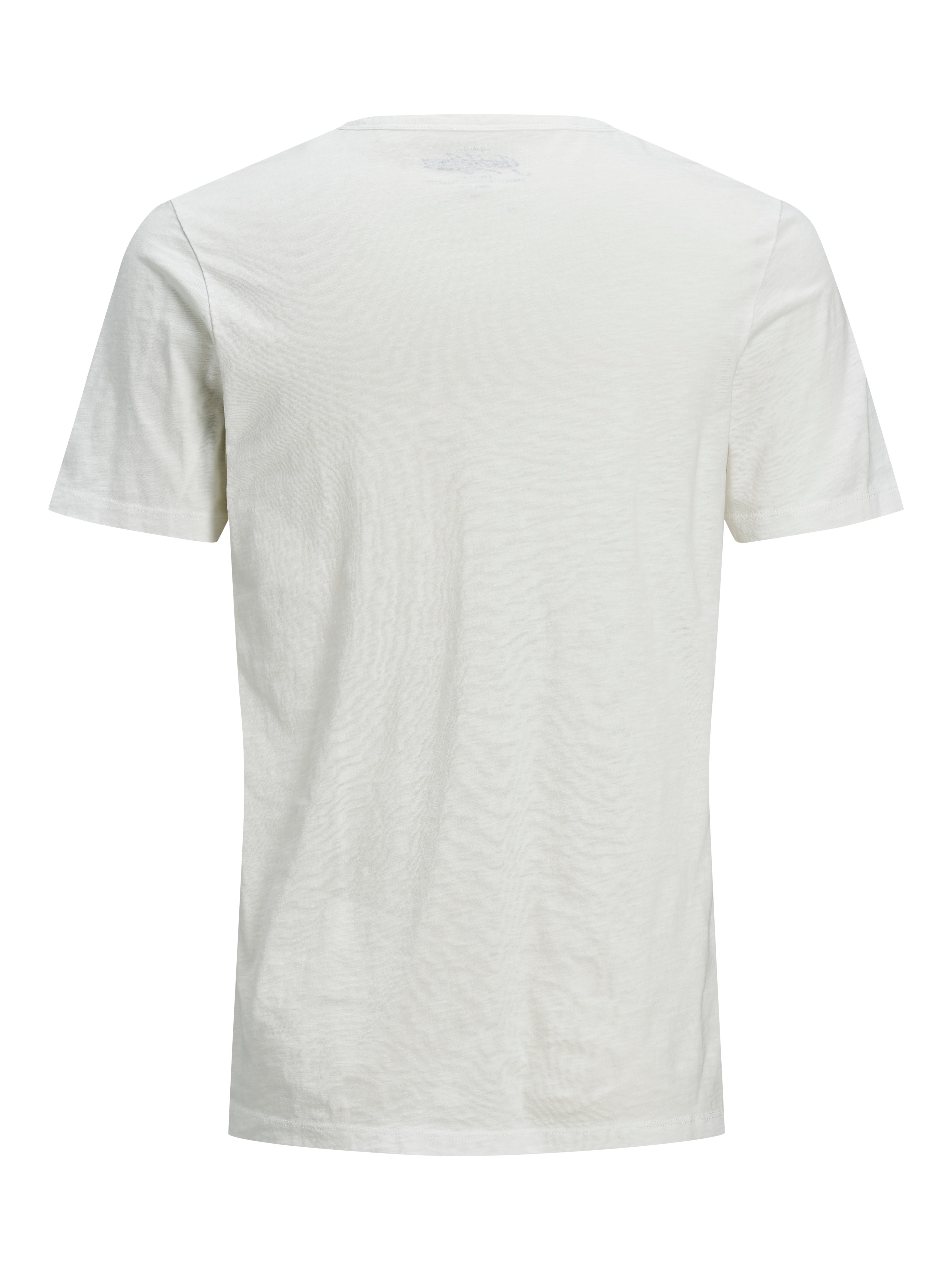 Jack & Jones Melange Split Neck T-shirt -Cloud Dancer - 12164972