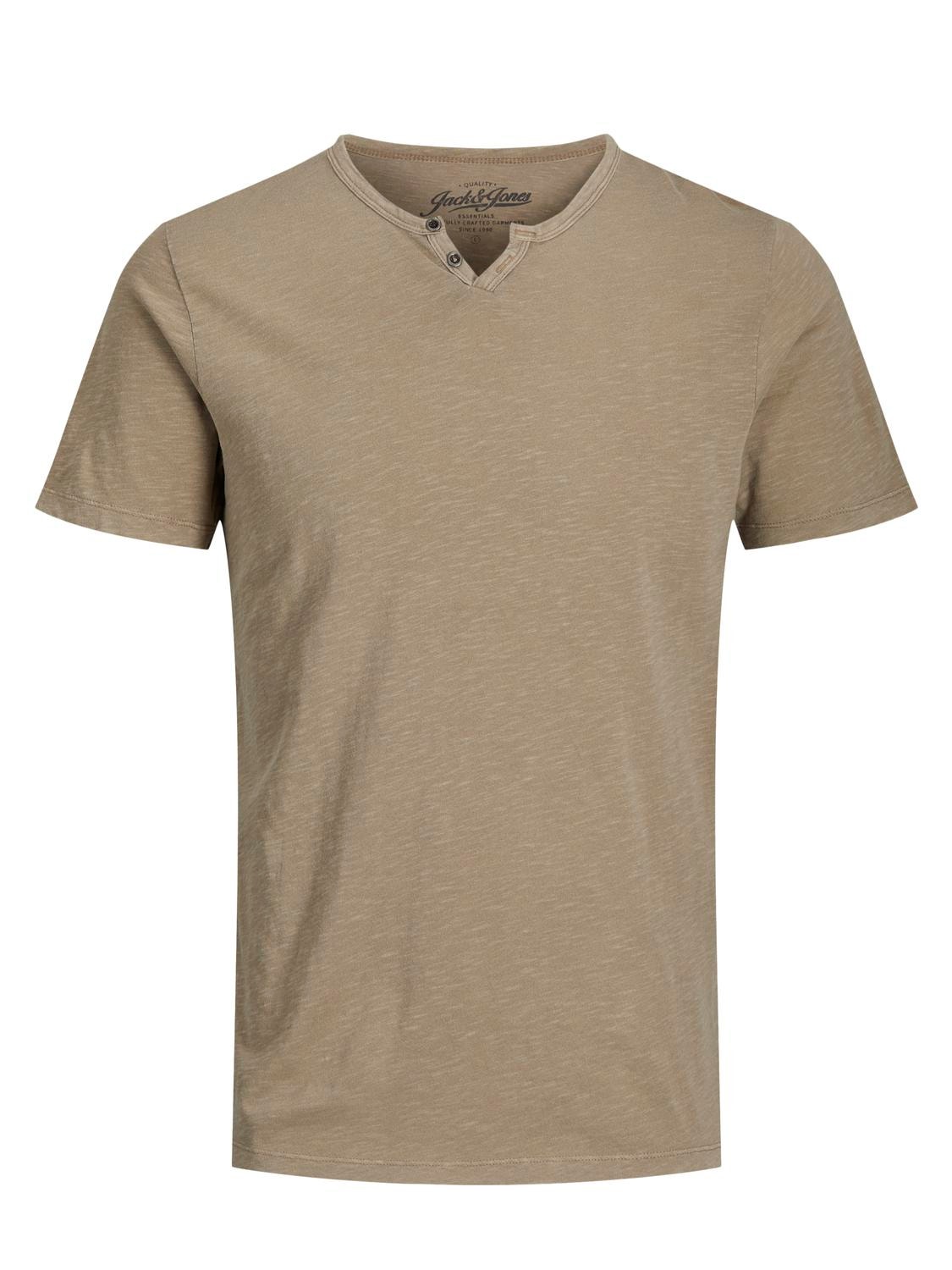 Jack & Jones Melange Shirt collar T-shirt -Crockery - 12164972