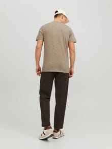 Jack & Jones Melert Splitthals T-skjorte -Crockery - 12164972