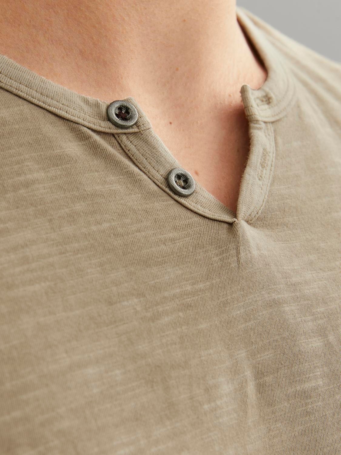 Jack & Jones Melange Shirt collar T-shirt -Crockery - 12164972