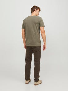 Jack & Jones Melange Split Neck T-shirt -Dusky Green - 12164972