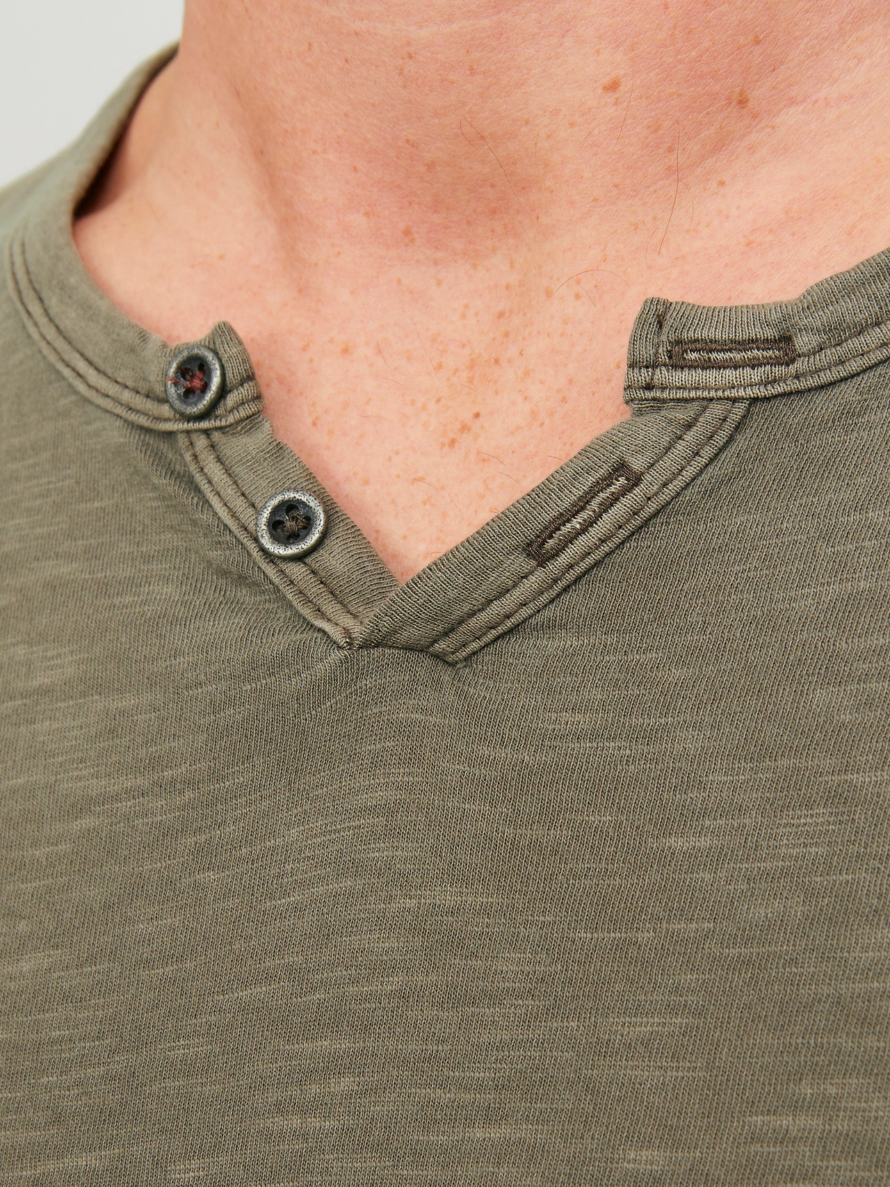 Meliert GETEILTER KRAGEN T-shirt | Mittelgrün | Jack & Jones®