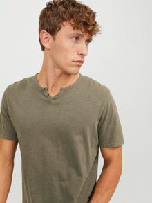 Jack & Jones Sima Osztott nyak Trikó -Dusky Green - 12164972