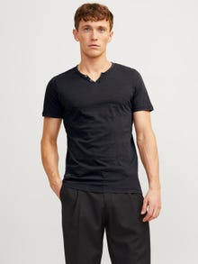 Jack & Jones Blend Split hals T-shirt -Black - 12164972