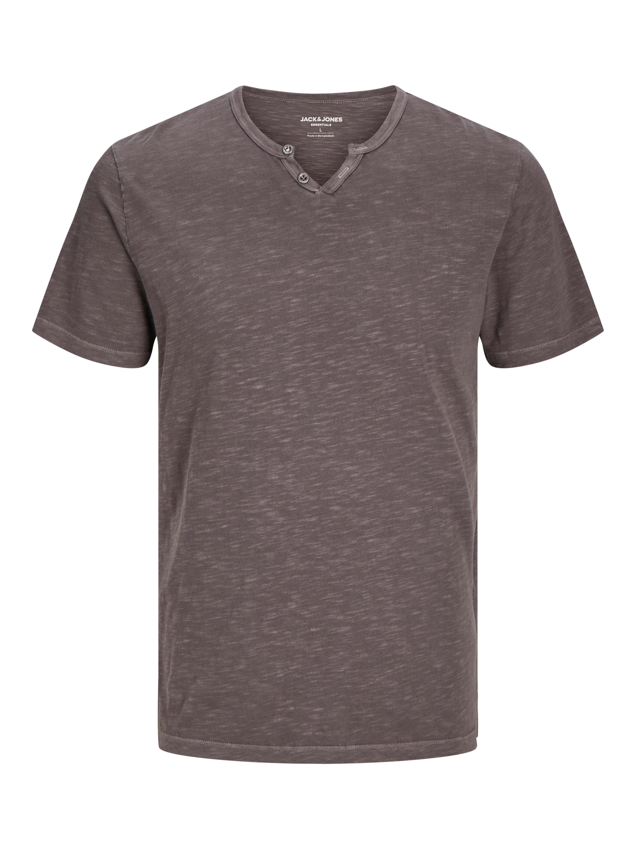 Jack & Jones T-shirt Melange Decote redondo com carcela -Mulch - 12164972