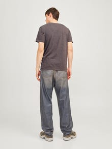 Jack & Jones Segamuster Poolitatud kaelus T-särk -Mulch - 12164972