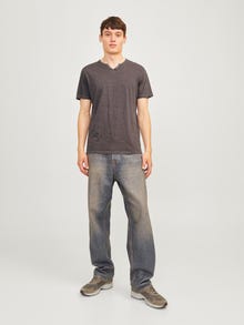 Jack & Jones Blend Split hals T-shirt -Mulch - 12164972